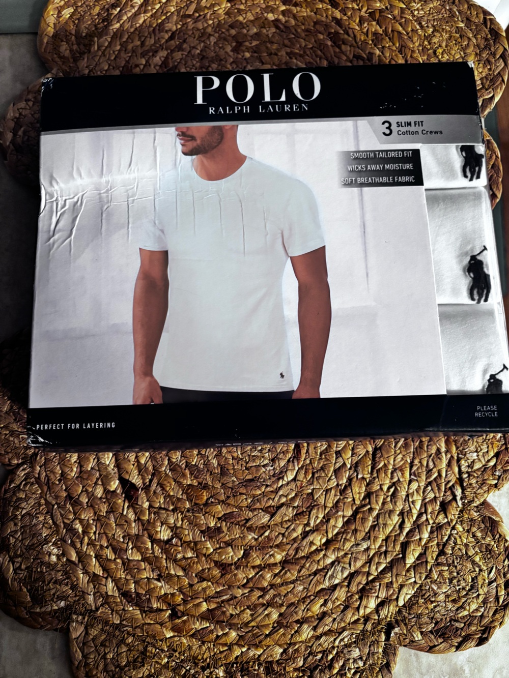 Polo Ralph Lauren 3 Pack Classic Cotton Crew Slim Fit Undershirt Men’s Size Med